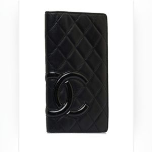 CHANEL CALFSKIN QUILTED CAMBON WALLET